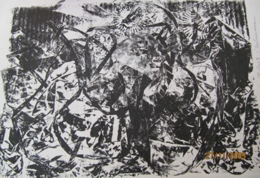 Отпечатки и Гравюры под названием "COLLAGRAPHIE DES RU…" - Isabelle Delamarre, Подлинное произведение искусства, Монотип