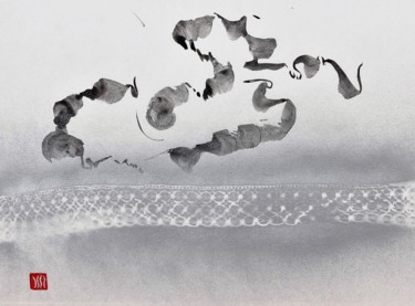 Peinture intitulée "La Fassure" par Isabelle Delteil Mc Williams, Œuvre d'art originale, Encre Monté sur Carton