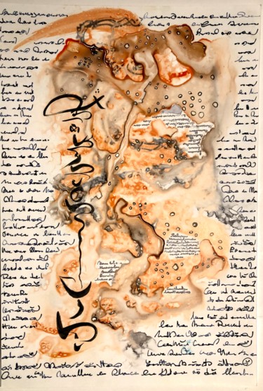 Ζωγραφική με τίτλο "lire" από Isabelle Delteil Mc Williams, Αυθεντικά έργα τέχνης, Μελάνι