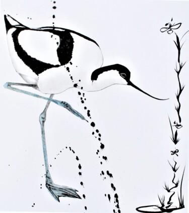 Desenho intitulada "Elégante" por Isabelle Delteil Mc Williams, Obras de arte originais, Tinta