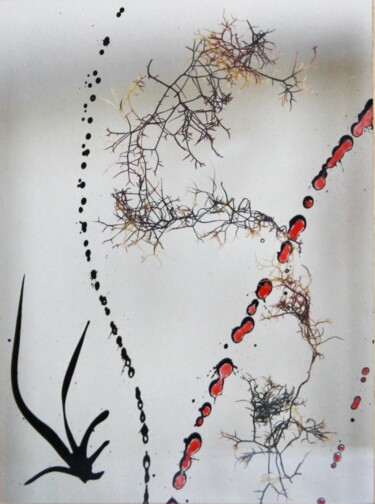 Peinture intitulée "PERDUES" par Isabelle Delteil Mc Williams, Œuvre d'art originale, Encre Monté sur Autre panneau rigide