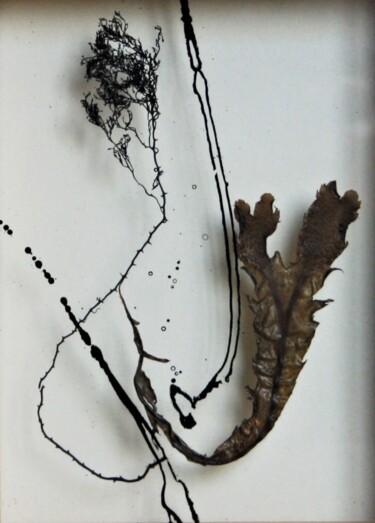 Peinture intitulée "ELLE PIQUE" par Isabelle Delteil Mc Williams, Œuvre d'art originale, Encre Monté sur Verre