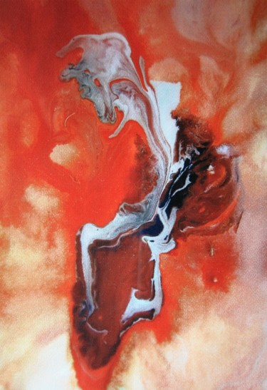 Painting titled "Au feu" by Isabelle Delteil Mc Williams, Original Artwork, Acrylic