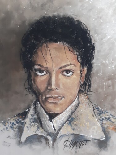 Peinture intitulée "Michael Jackson" par Isabelle Derangere, Œuvre d'art originale, Pastel