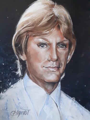 Drawing titled "Claude François" by Isabelle Derangere, Original Artwork, Pastel