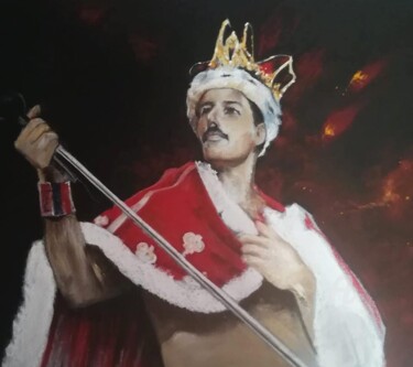 Drawing titled "Freddie Mercury Wem…" by Isabelle Derangere, Original Artwork, Pastel