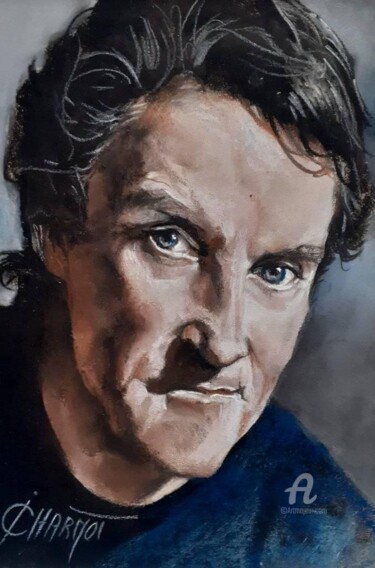 Dessin intitulée "Francis Cabrel" par Isabelle Derangere, Œuvre d'art originale, Pastel