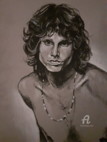 「Jim Morrison」というタイトルの描画 Isabelle Derangereによって, オリジナルのアートワーク, パステル