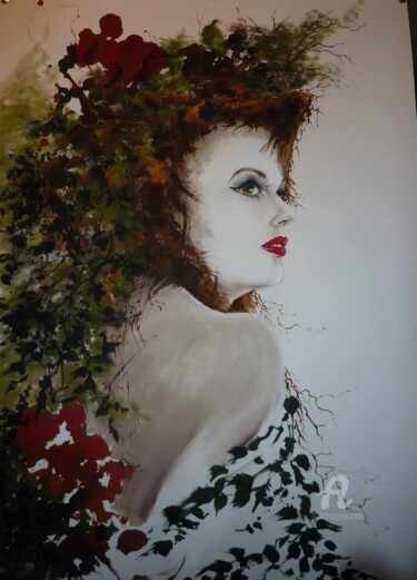 Painting titled "Jessica" by Isabelle Derangere, Original Artwork, Oil