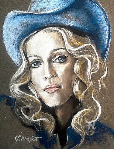 Dibujo titulada "Madonna" por Isabelle Derangere, Obra de arte original, Pastel