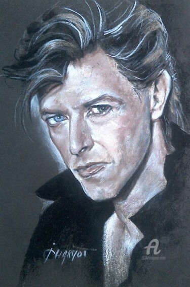 Disegno intitolato "David Bowie 1984" da Isabelle Derangere, Opera d'arte originale, Pastello