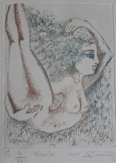 Gravures & estampes intitulée "Liberté" par Isabelle Desaulty, Œuvre d'art originale, Eau-forte