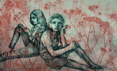 Printmaking titled "Temps libre?" by Isabelle Desaulty, Original Artwork, Etching