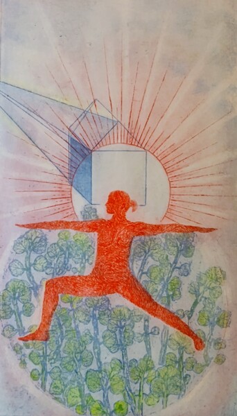 Gravures & estampes intitulée ""karishma"" par Isabelle Desaulty, Œuvre d'art originale, Eau-forte