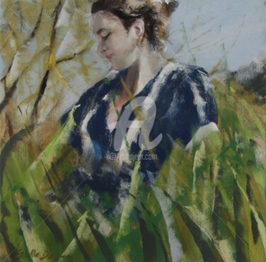 Painting titled "Le printemps" by Isabelle Douzamy, Original Artwork, Pastel