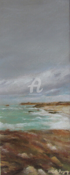 Peinture intitulée "Vue sur le Cap Fréh…" par Isabelle Douzamy, Œuvre d'art originale, Pastel