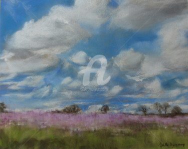 Painting titled "Paysage Breton" by Isabelle Douzamy, Original Artwork, Pastel