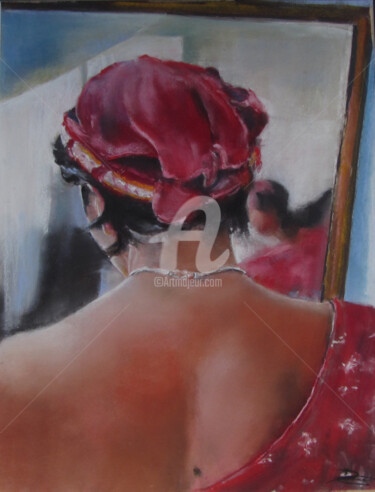 Painting titled "Dos nu" by Isabelle Douzamy, Original Artwork, Pastel