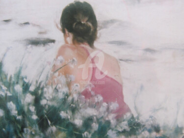 Peinture intitulée "Dos Mallory plage d…" par Isabelle Douzamy, Œuvre d'art originale, Pastel