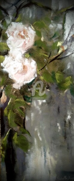 Pintura titulada "Les roses" por Isabelle Douzamy, Obra de arte original, Pastel