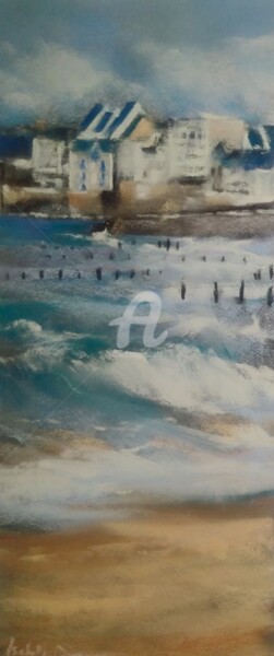 Peinture intitulée "Saint-Malo- Rochebo…" par Isabelle Douzamy, Œuvre d'art originale, Pastel