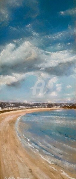 Dessin intitulée "La grande plage des…" par Isabelle Douzamy, Œuvre d'art originale, Pastel