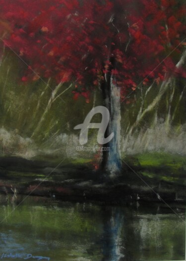 Рисунок под названием "L Arbre" - Isabelle Douzamy, Подлинное произведение искусства, Пастель
