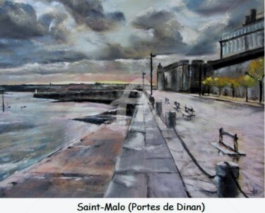 Σχέδιο με τίτλο "Saint-Malo(Portes d…" από Isabelle Douzamy, Αυθεντικά έργα τέχνης, Παστέλ