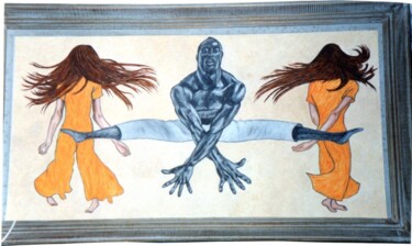 Pittura intitolato "danses africaines" da Isabelle Durieu, Opera d'arte originale, Acrilico