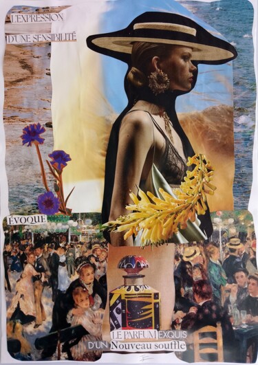 Collages titled "L'expression d'une…" by Isabelle Flegeau, Original Artwork, Collages