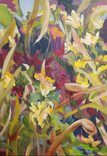 Painting titled "2017-floral.jpg" by Isabelle Frigiere, Original Artwork