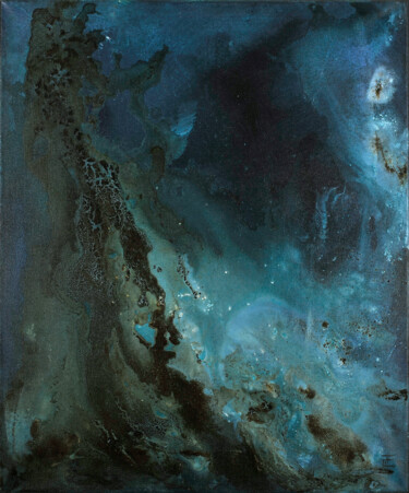Картина под названием "Au large" - Isabelle Frossard Corthay, Подлинное произведение искусства, Акрил Установлен на Деревянн…