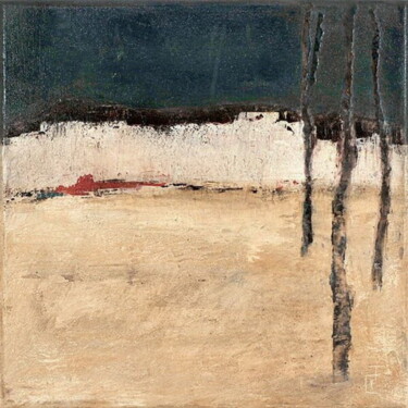 Pintura intitulada "pause hivernale" por Isabelle Frossard Corthay, Obras de arte originais