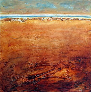 Painting titled "La source" by Isabelle Frossard Corthay, Original Artwork, Oil Mounted on Wood Stretcher frame