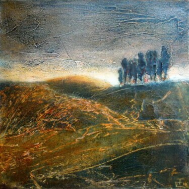 Pittura intitolato "Terre brûlée" da Isabelle Frossard Corthay, Opera d'arte originale, Olio Montato su Telaio per barella i…