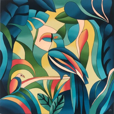 Peinture intitulée "Tropics" par Isabelle Gilly, Œuvre d'art originale, Acrylique Monté sur Châssis en bois