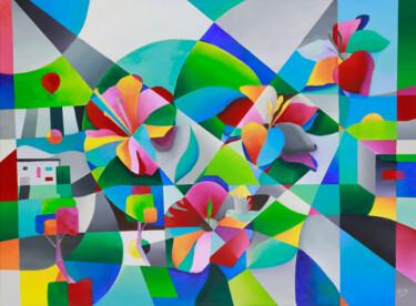 Peinture intitulée "Le printemps" par Isabelle Guillet Bouloc (ZiB), Œuvre d'art originale, Acrylique Monté sur Châssis en b…