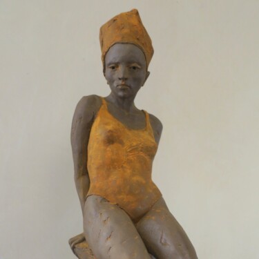 Sculpture intitulée "La Circassienne" par Isabelle Haas, Œuvre d'art originale, Terre cuite
