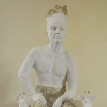 Skulptur mit dem Titel "Le Roi" von Isabelle Haas, Original-Kunstwerk, Terra cotta
