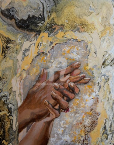 Peinture intitulée "En la palma de tus…" par Isabelle Jacq (Gamboena), Œuvre d'art originale