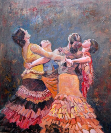 Pittura intitolato "Rueda del Tiempo" da Isabelle Jacq (Gamboena), Opera d'arte originale, Acrilico