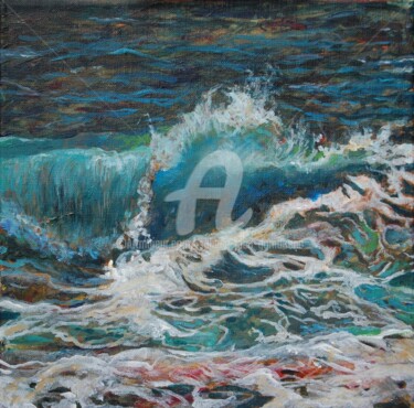 Peinture intitulée "Se alegra el mar" par Isabelle Jacq (Gamboena), Œuvre d'art originale, Acrylique