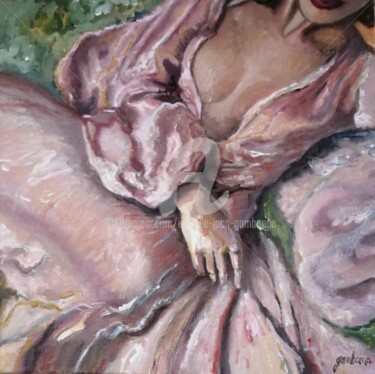 Painting titled "Suspiro" by Isabelle Jacq (Gamboena), Original Artwork, Oil