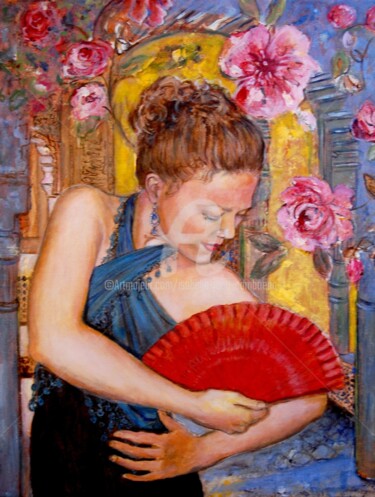 Painting titled "Alma Andaluza" by Isabelle Jacq (Gamboena), Original Artwork, Acrylic