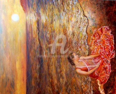 Pintura titulada "Mar de Seda" por Isabelle Jacq (Gamboena), Obra de arte original