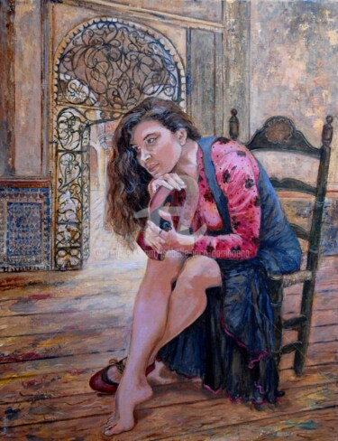 Painting titled "Anita" by Isabelle Jacq (Gamboena), Original Artwork, Acrylic