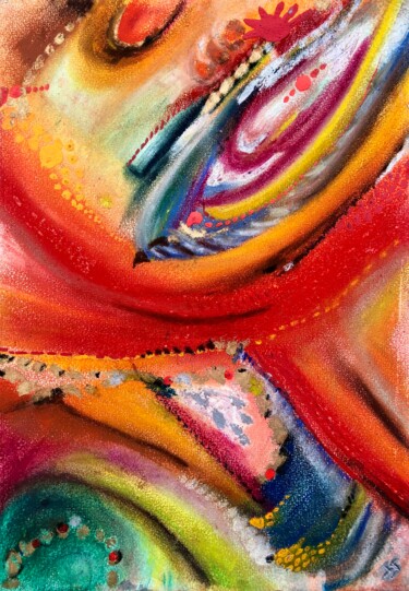 Peinture intitulée "Galaxie" par Isabelle Jourdant, Œuvre d'art originale, Pastel