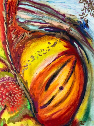 Peinture intitulée "Abondance" par Isabelle Jourdant, Œuvre d'art originale, Pastel