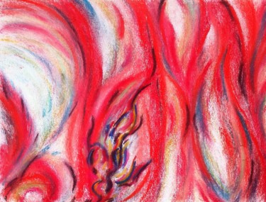 Peinture intitulée "Ange déchu" par Isabelle Jourdant, Œuvre d'art originale, Pastel
