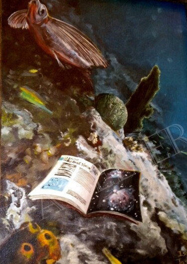 Peinture intitulée "Le poisson rêveur" par Isabelle Jura, Œuvre d'art originale, Acrylique